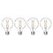 Bulbrite LED Filament PK of 4, 7.6 W Dimmable G25 Light Bulb with Clear Finish and E26 Base, 2700K 776239 - alternate 1