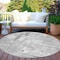 Homeroots 8' Gray And Off White Round Abstract Washable Indoor Outdoor Area Rug 609198 - alternate 5