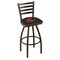Holland Bar Stool Co 36" Blk Wrinkle Washington State Swivel Bar Stool, Ladder Back L01436WashSt - alternate 1