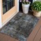 Homeroots 3' X 5' Graphite Charcoal And Silver Abstract Washable Indoor Outdoor Area Rug 587902 - alternate 1