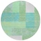 Homeroots 8' Sage Mint Green Teal Blue And Ivory Round Geometric Washable Indoor Outdoor Area Rug 612384 - alternate 8