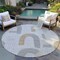 Homeroots 8' Silver And Gold Round Geometric Washable Indoor Outdoor Area Rug 618120 - alternate 7
