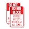 Signmission Do Not Block Vehicle Access Needed at All Times, 12'' X 18'' 2 Signs, Heavy Gauge Aluminum, 2PK A-1218-2PACK-24153 - alternate 1