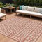 Homeroots 10' X 14' Salmon And Ivory Geometric Washable Indoor Outdoor Area Rug 613806 - alternate 1