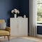 Homeroots Set Of Four White Wood Corner Accent Cabinet With Two Doors 712124 - alternate 5