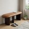 Homeroots 48in Light Brown Genuine Leather and Solid Wood Upholstered Bench 722885 - alternate 4