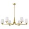 Nuvo Lune, 6 Light Chandelier, Vintage Brass Finish, Etched White Glass 60/8236 - alternate 7
