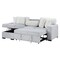 Homeroots 92" Gray And White Fabric Sleeper USB Sleeper Sofa With Toss Pillow 559222 - alternate 9