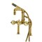 Kingston Brass 7" Center Deck-Mount Clawfoot Tub Faucet with Hand Shower, Brushed Brass AE6407CG - alternate 1