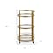 Homeroots Brass Steel And Glass Round Rolling Bar Cart 530458 - alternate 8