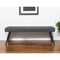 Homeroots 54in Dark Gray and Black Faux Leather Upholstered Dining Bench 558171 - alternate 6