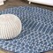Jonathan Y Ourika Moroccan Geometric Textured Weave Navy/Light Gray 4 ft Round Indoor/Outdoor Area Rug SMB108B-4R - alternate 1
