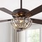Jonathan Y Reva 42" 3-Light Modern Coastal 6-Speed Metal/Crystal Scalloped Bowl Shade Mobile-App/Remote-Control JYL9734B - alternate 11