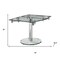 Homeroots 40" Clear and Silver Glass and Metal Self-Storing Leaf Motion Extendable Dining Table 555156 - alternate 6
