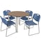 Regency Round Kee Breakroom Table W/ 4 Zeng Stack Chairs, 48 in W, 48 in L, Noble Oak TB48RNDNOBPCM44BE - alternate 1