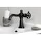 Kingston Brass One-Handle Single-Hole Bathroom Faucet with Knurled Handle and Push Pop-Up Drain, Matte Black KS3540RKZ - alternate 3