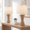 Jonathan Y Laura 27" Coastal Designer Woven Rattan/Metal Wicker Hourglass LED Table Lamp, Natural, 2PK JYL4048A-SET2 - alternate 7
