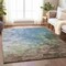 Homeroots 5' X 8' Denim Blue Taupe And Ivory Abstract Washable Indoor Outdoor Area Rug 617348 - alternate 7