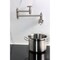 Kingston Brass Wall Mount Pot Filler Faucet with Knurled Handle, Brushed Nickel KS3108RKX - alternate 6