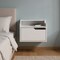 Homeroots 13" White Wood One Drawer Floating Nightstand 543705 - alternate 12