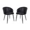 Manhattan Comfort Looma Metal Vegan Leather Side Chair in Black - Set of 2 DC1530-2 - alternate 9