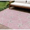 Homeroots 10' X 14' Pink And Ivory Geometric Washable Indoor Outdoor Area Rug 612892 - alternate 1