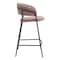 Homeroots Set of Two 26" Brown and Black Shearling and Steel Low Back Counter Height Bar Chairs 555752 - alternate 8