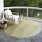 Homeroots 8' Olive Green And Artichoke Green Round Ombre Washable Indoor Outdoor Area Rug 581812 - alternate 7