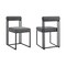 Armen Living Anastasia Dining Chair with Matte Black Iron and Anchor Gray Fabric - Set of 2 LCANSIBLKAGRY - alternate 1
