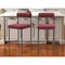 Homeroots Set of Two 26" Red and Bronze Shearling and Steel Low Back Counter Height Bar Chairs 555696 - alternate 7