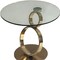 Homeroots 21" Clear and Gold Glass and Metal Round Pedestal End Table 554648 - alternate 5