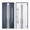 Vdomdoors Steel Door Deux 1717 Gray Graphite Stainless Inserts Single Modern Painted 36x80 DEUX1717EXD-GRE-W36xH80-RH-O - alternate 6