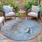 Homeroots 8' Blue And Beige Round Nautical Washable Indoor Outdoor Area Rug 630419 - alternate 6