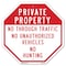Signmission Private Property No Through Traffic, 6 Inch X 6 Inch, Plastic Sign OC-P-6-156 - alternate 1