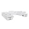Homeroots White Italian Leather Power Reclining U Shaped Twelve Piece Sectional With Console 634656 - alternate 9