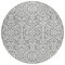 Homeroots 8' Gray And Ivory Round Damask Washable Indoor Outdoor Area Rug 595153 - alternate 8