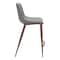 Homeroots Set of Two 26" Slate Gray and Brown Faux Leather and Steel Counter Height Bar Chairs 555683 - alternate 7