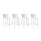 Homeroots Set of Four 26" White Heavy Duty Plastic Low Back Counter Height Bar Chairs, 4PK 555090 - alternate 1