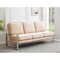 Leisuremod Jefferson Contemporary Velvet Sofa with Silver Frame, Beige JAS77BG - alternate 6