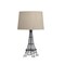 Homeroots 25" Black Acrylic Paris Desk Table Lamp With White Drum Shade 524644 - alternate 8