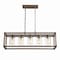 Jonathan Y Zeniba 36" 5-Light Linear Adjustable Iron/Seeded Glass Rustic Farmhouse LED Pendant, Brown JYL7478A - alternate 13
