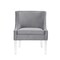 Homeroots 28" Light Gray And Clear Velvet Side Chair 533889 - alternate 5