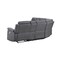 Homeroots Gray Faux Leather Reclining Curved Corner Sectional With Console 564419 - alternate 13