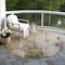 Homeroots 8' Olive Green And Ivory Round Abstract Washable Indoor Outdoor Area Rug 616180 - alternate 7