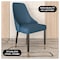 Leisuremod Allure Modern Dining Chair In Yale Blue Fabric and Oak Wood Legs, 2PK AC49BU2 - alternate 8