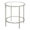 Homeroots 22" Nickel And Clear Glass And Steel Round End Table With Shelf 544215 - alternate 8