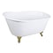 Kingston Brass 48" Cast Iron Oval Single Slipper Clawfoot Tub, No Faucet Drillings, White/Brushed Brass VCTND4828NT7 - alternate 1