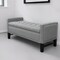 Homeroots 50" Light Gray and Black Upholstered Linen Bench with Flip top 530675 - alternate 1