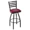 Holland Bar Stool Co 36" Blk Wrinkle Texas A&M Swivel Bar Stool, Ladder Back L01436TexA-M - alternate 1
