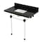 Kingston Brass 36" Black Granite Console Sink with Acrylic Legs, 8-Inch, 3-Hole, Black Granite/Matte Black KVPK36KASQ0 - alternate 1